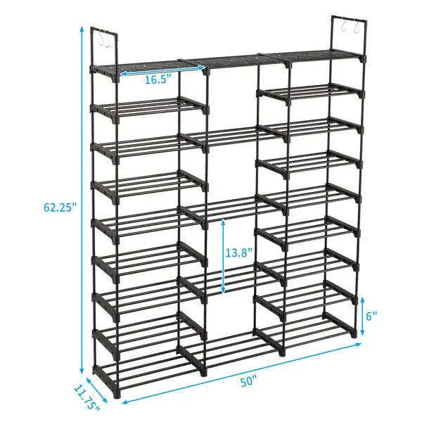 Shoe Racks 3 Rows and 9 Layers