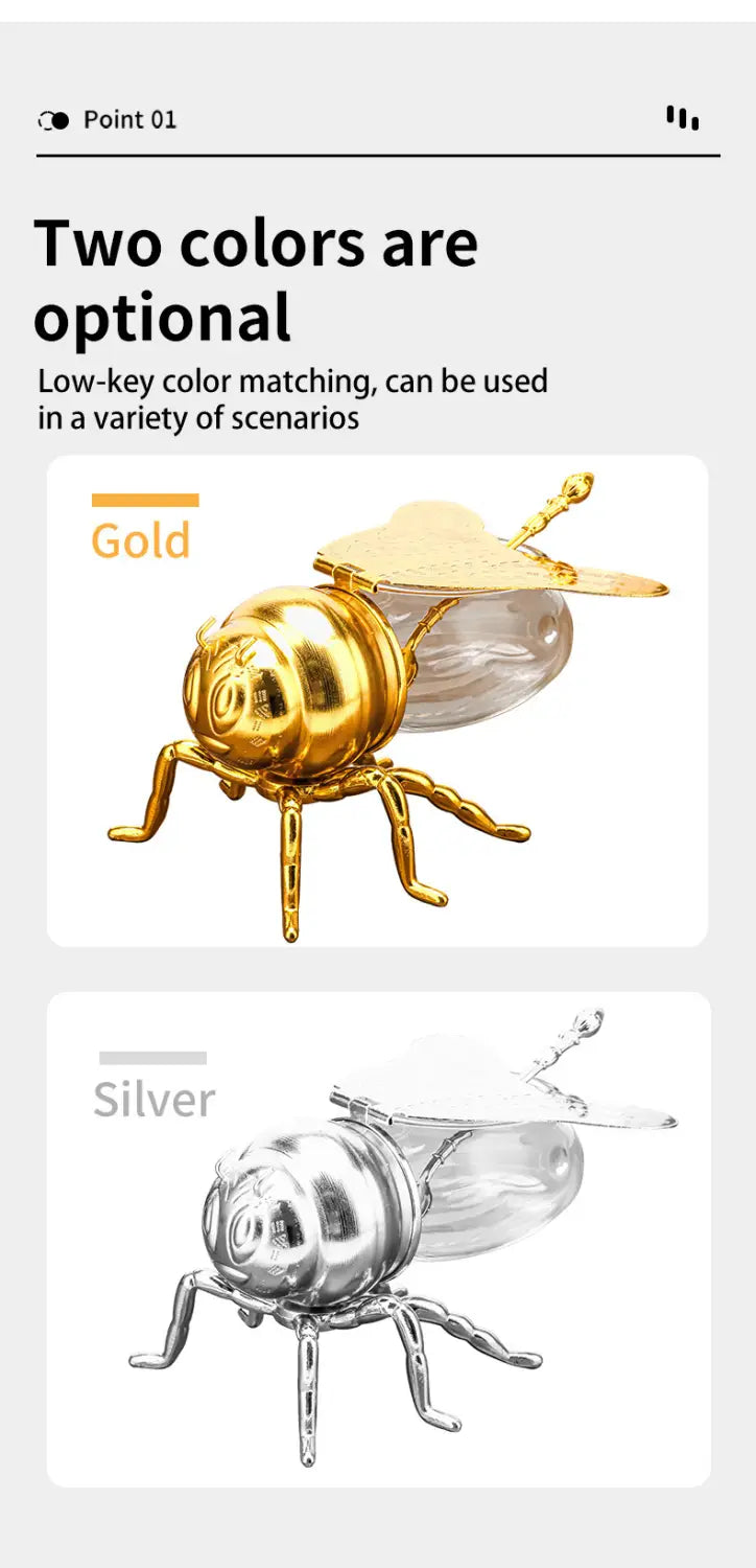 Bee Shaped Honey Jar With Spoon Kitchen Gadgets