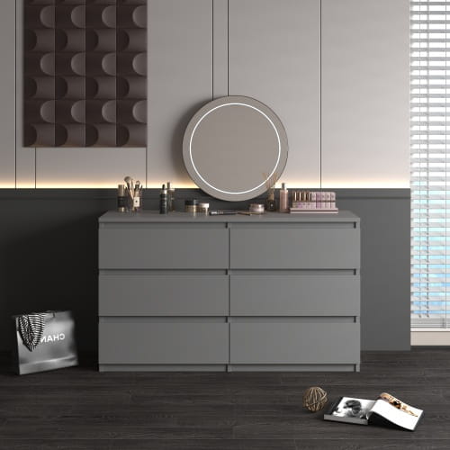 Grey Large 6-drawer Cabinet