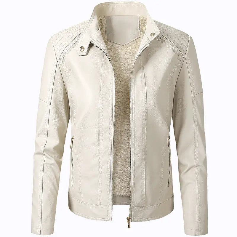 Long Sleeve Ladies Leather Jacket