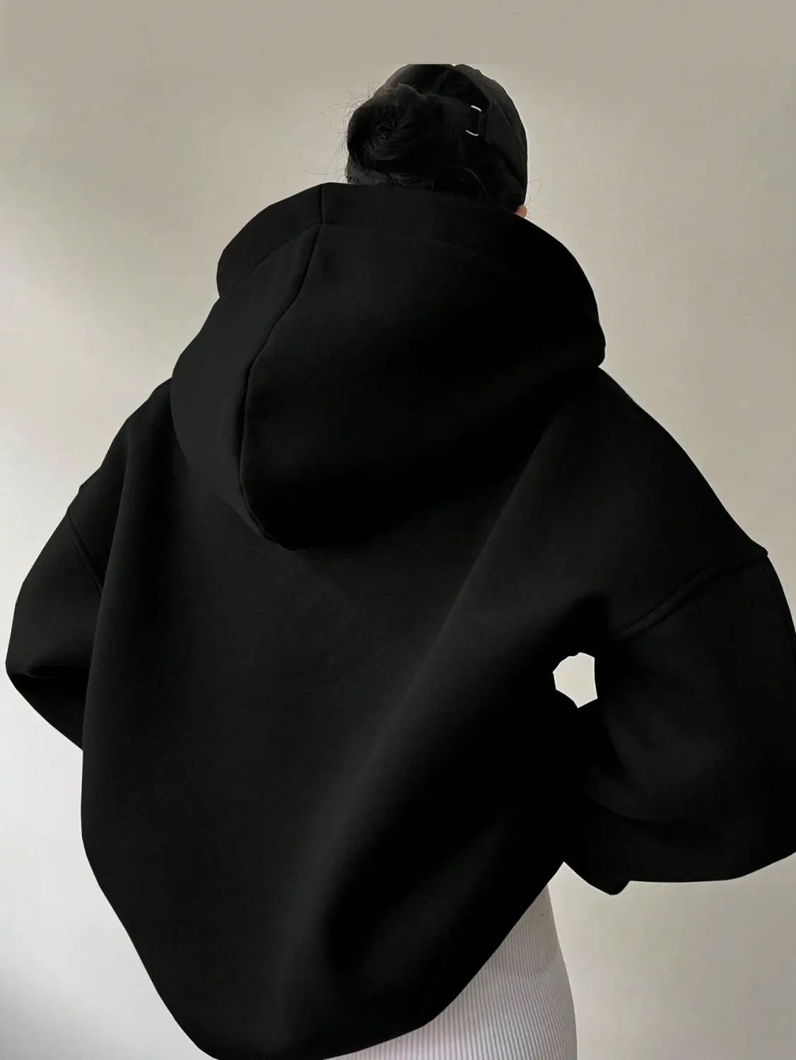 Women’s Solid Color Long Sleeve Hooded Solid Color Loose Sweater