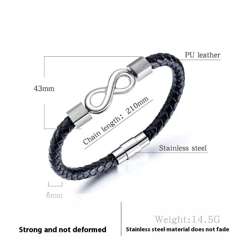 8-word Stainless Steel Black Men’s Bracelet