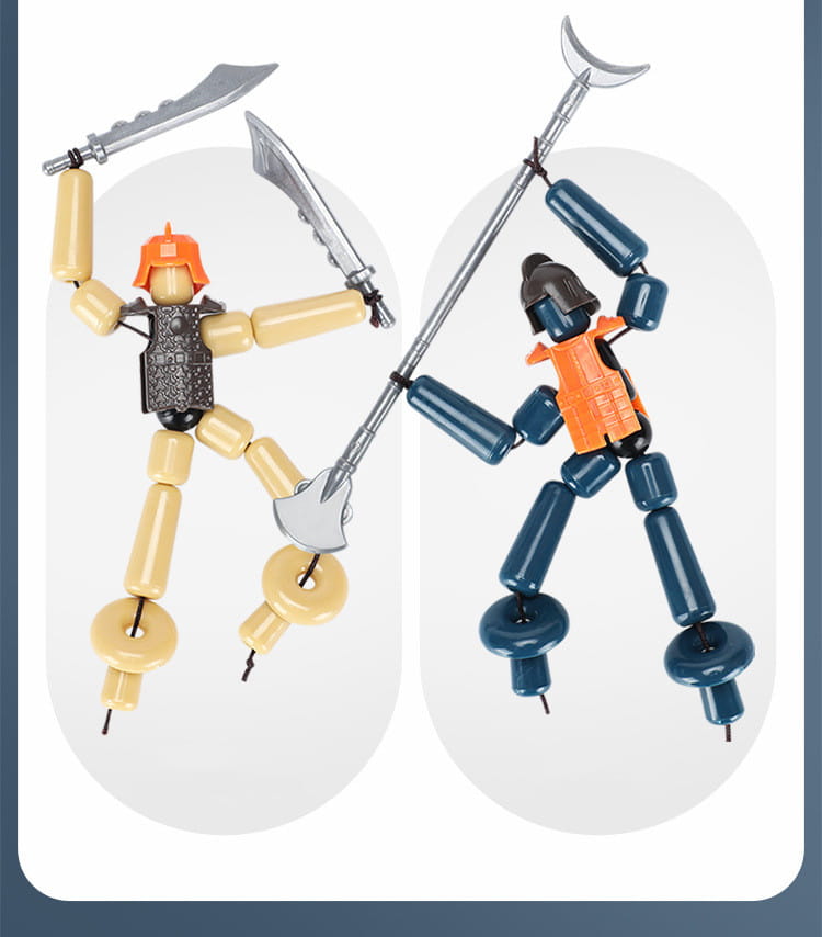 Plastic Bamboo Man Hero Two Player Battle Toy