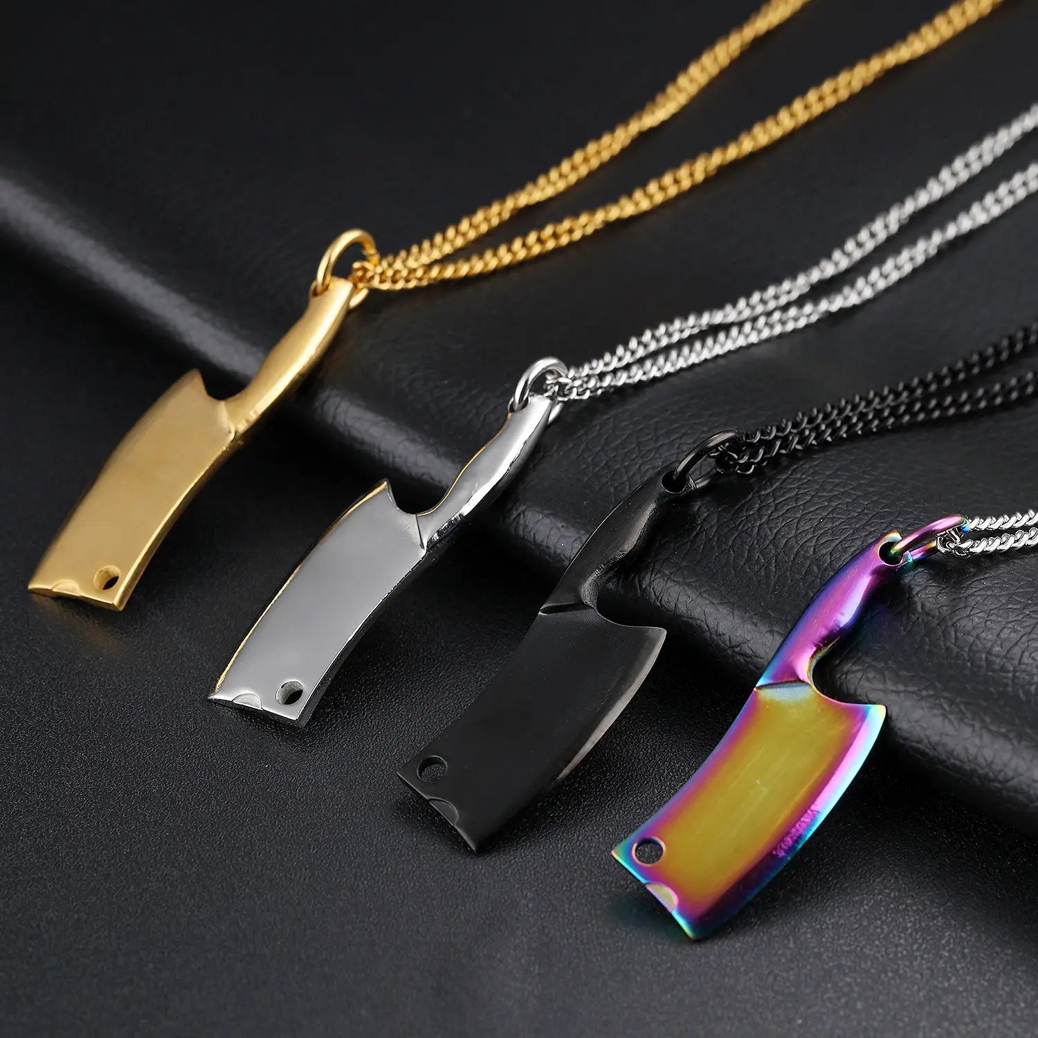 Men’s Stainless Steel Necklace Colorful Glare Classic Pendant