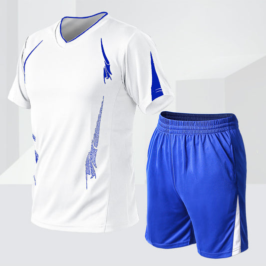 New Men's Sports Suit Sports Clothes Casual Men's Short-Sleeved Five-Point Shorts Fitness Two-Piece Suit