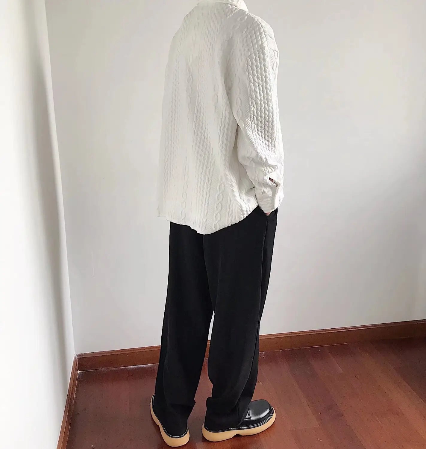 Japanese Hemp Pattern Shirt Men’s Long Sleeve Autumn And Winter Leisure Coat