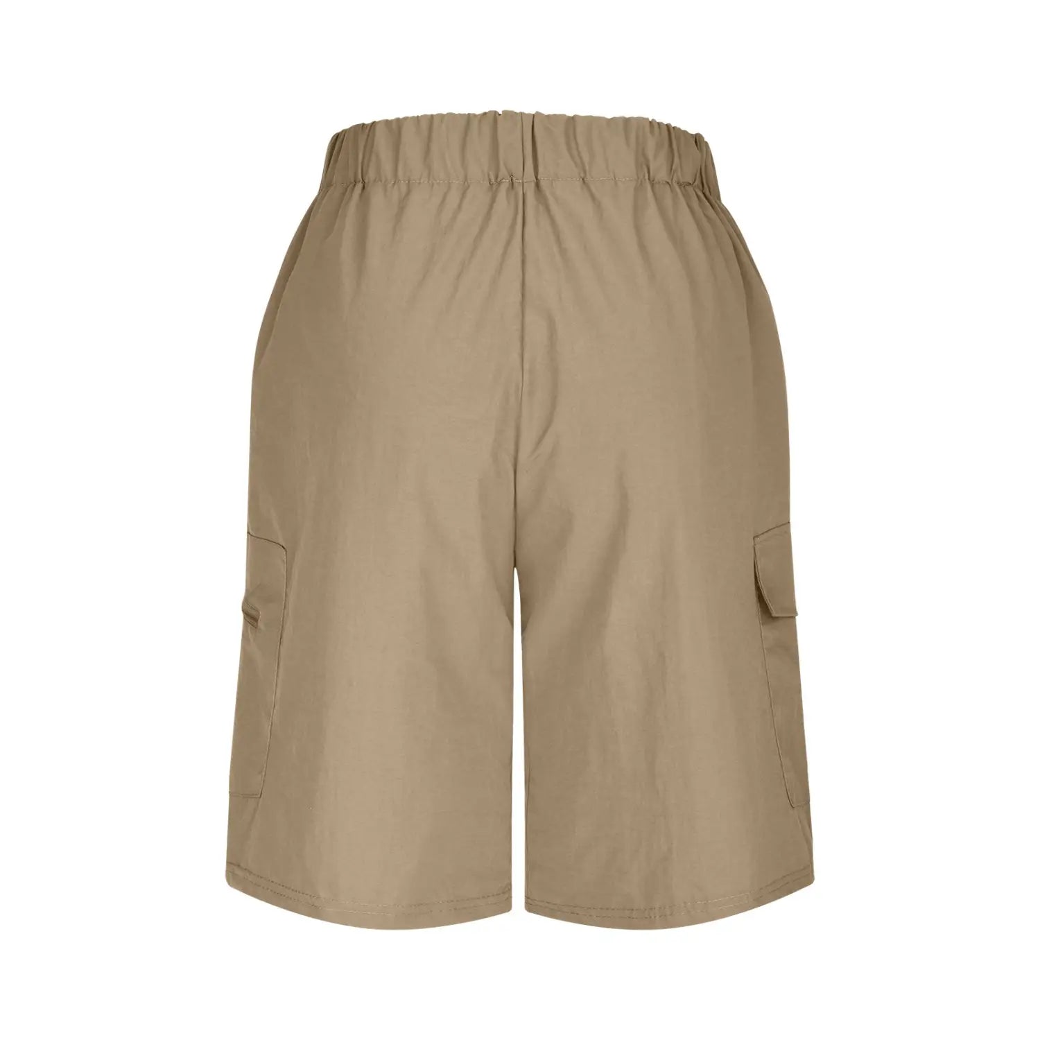 Men’S Casual Elastic Waist Strap Summer Shorts Casual Fit Fashion Outdoor Long Shorts For Men Knee-Length Straight Leg