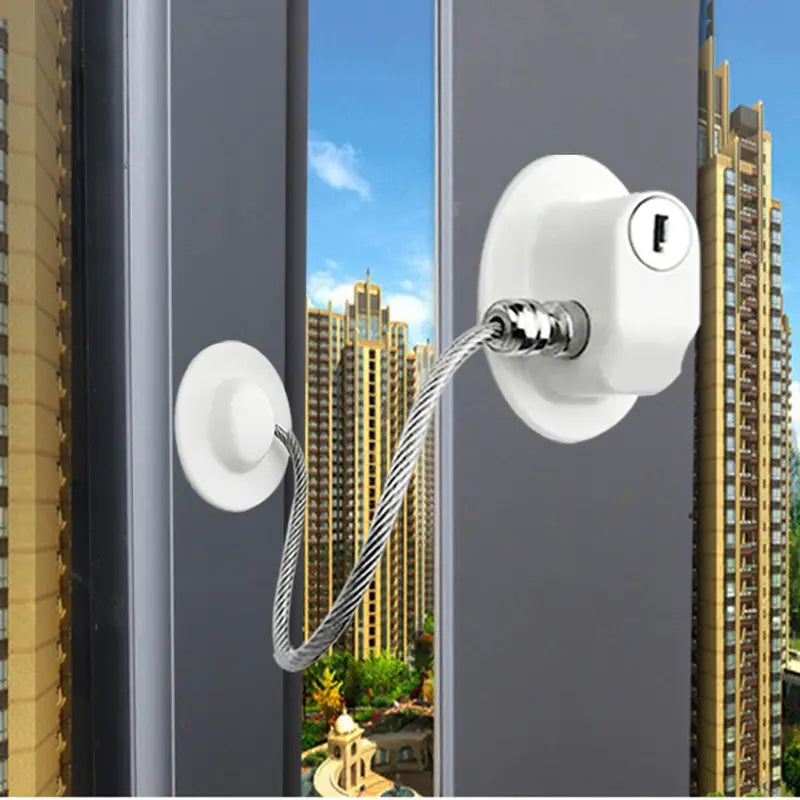 Window Security Chain Lock Window Cable Lock Restrictor Multifunctional Window Lock Door Security Guard for Baby Safety