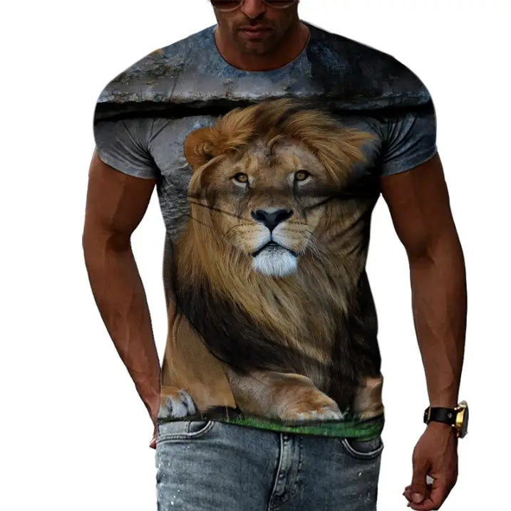 New Animal Lion Graphic Men T-shirts