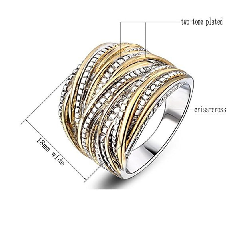Retro Double Gold Texture Men’s And Women’s Rings Fashion