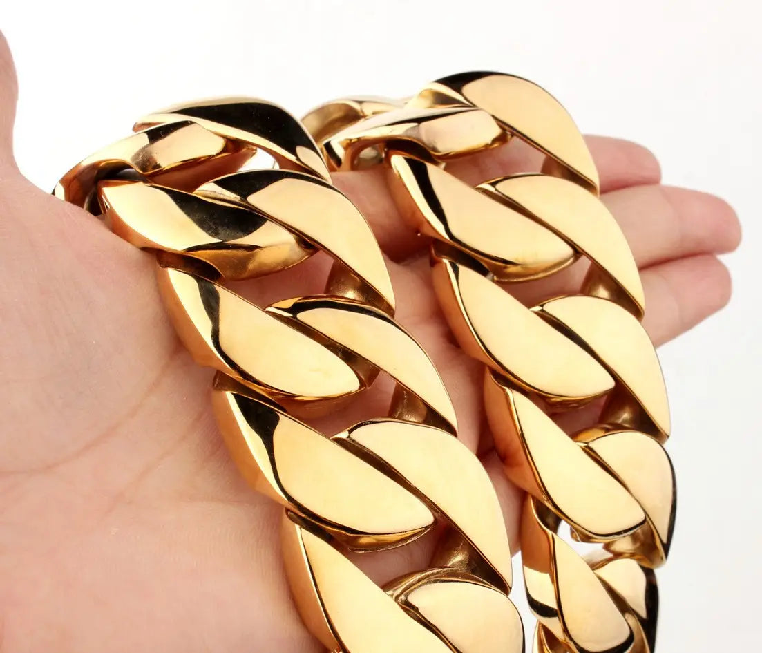 Men’s Titanium Steel Vacuum Plating Casting Necklace