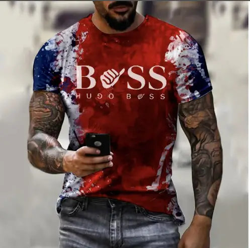 Men’s Printed Fashion Fashion Short Sleeve Casual