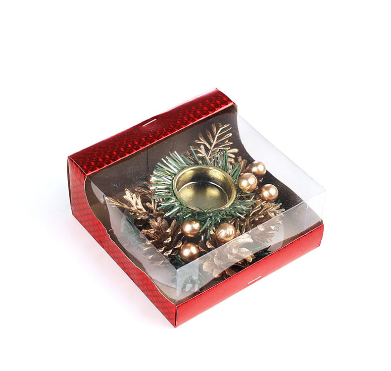 Christmas Candlestick Artificial Wreath Lampstand Ornaments