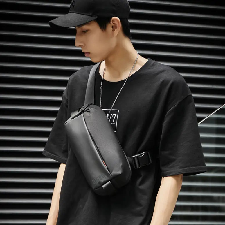 Zip Fastener Men’s Bag Casual Versatile Shoulder