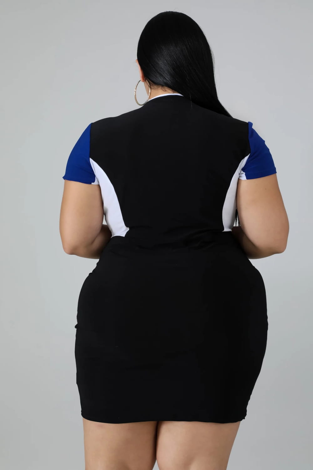 Plus Size Women’s Color Matching Dress