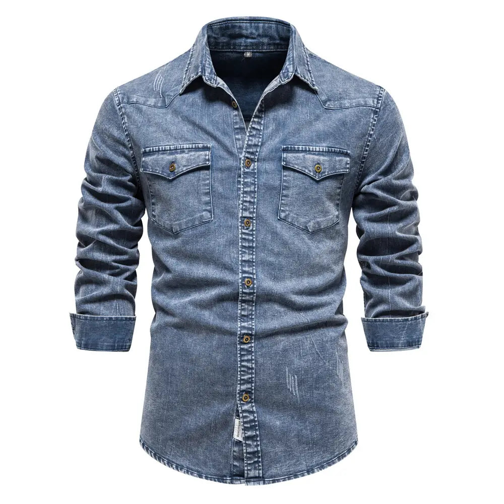 Men’s Denim Shirt Quality Heavy Duty Washing