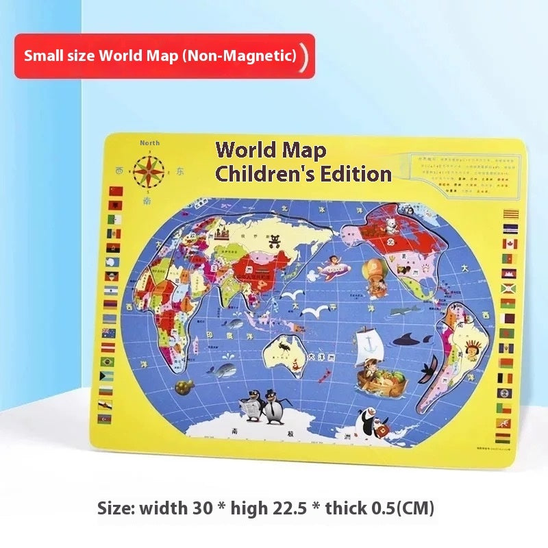 Wooden Magnetic Map Puzzle Puzzle Toy