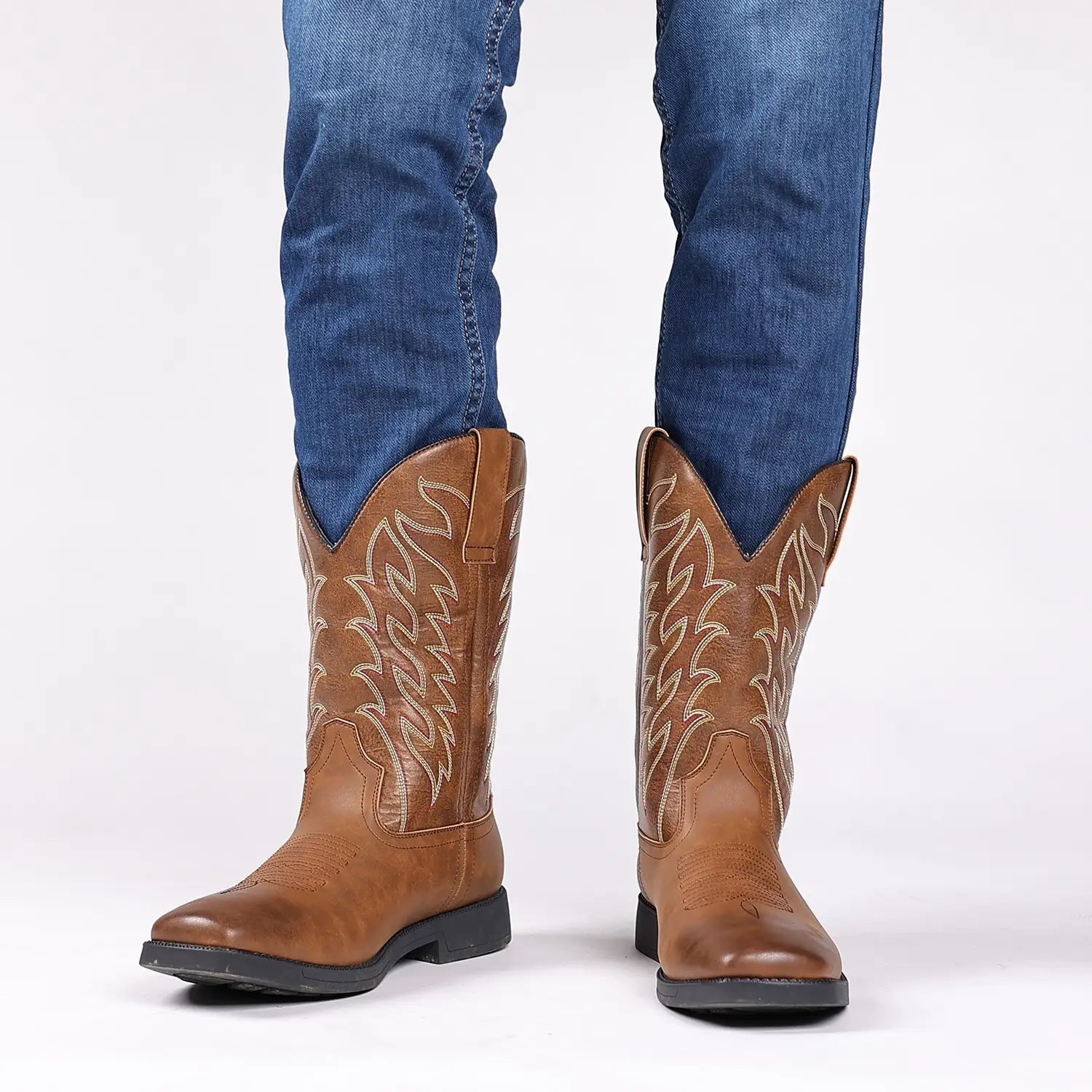 Retro Wide Head Western Cowboy Boot