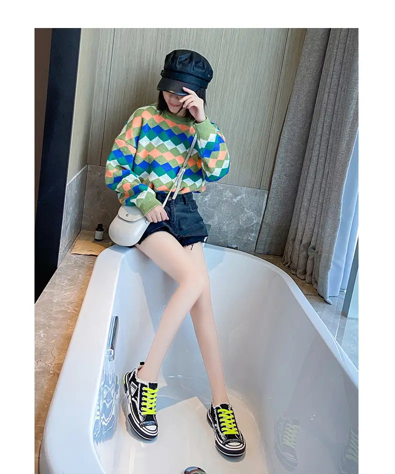 Platform stitching ladies canvas shoes