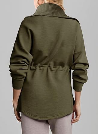 Women’s Super Plus Size Sweatshirt Half Zipper Drawstring