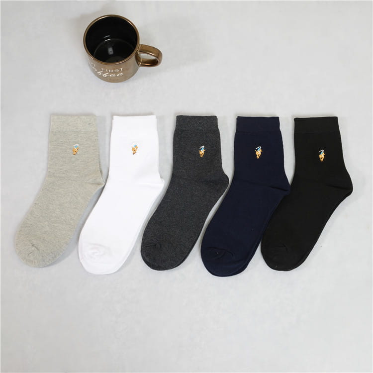 Men’s Socks Four Seasons Pure Cotton Embroidery