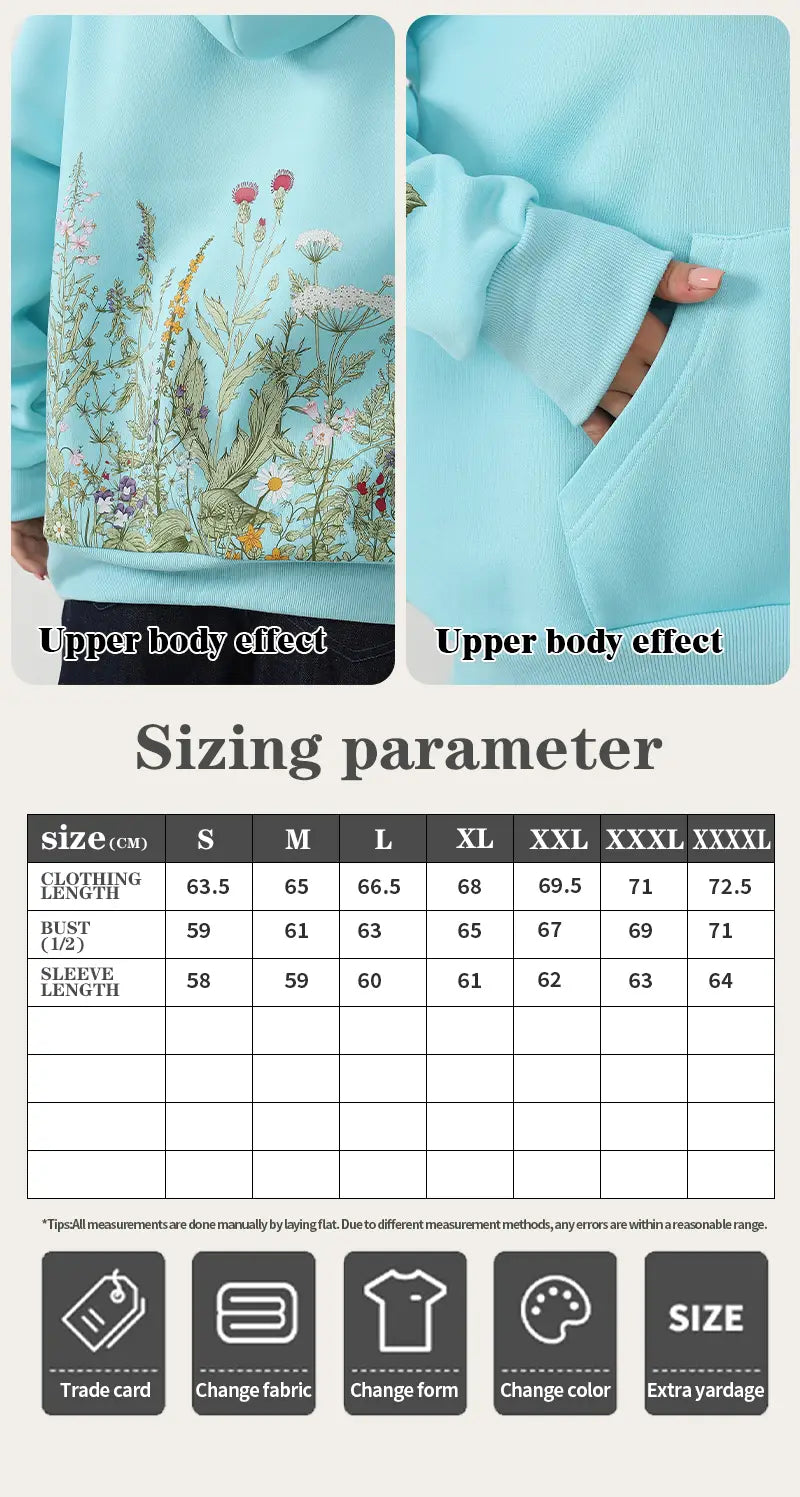 Women’s Solid Color Floral Long Sleeved Sweatshirt