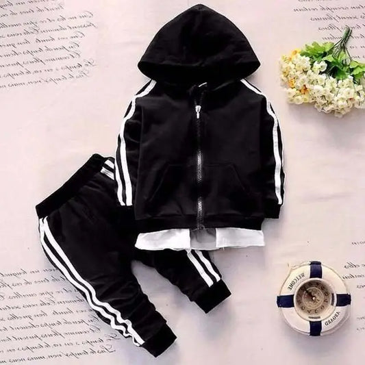 Baby kids sports suit - Black / 120cm