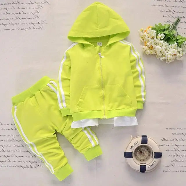 Baby kids sports suit - Green / 80cm