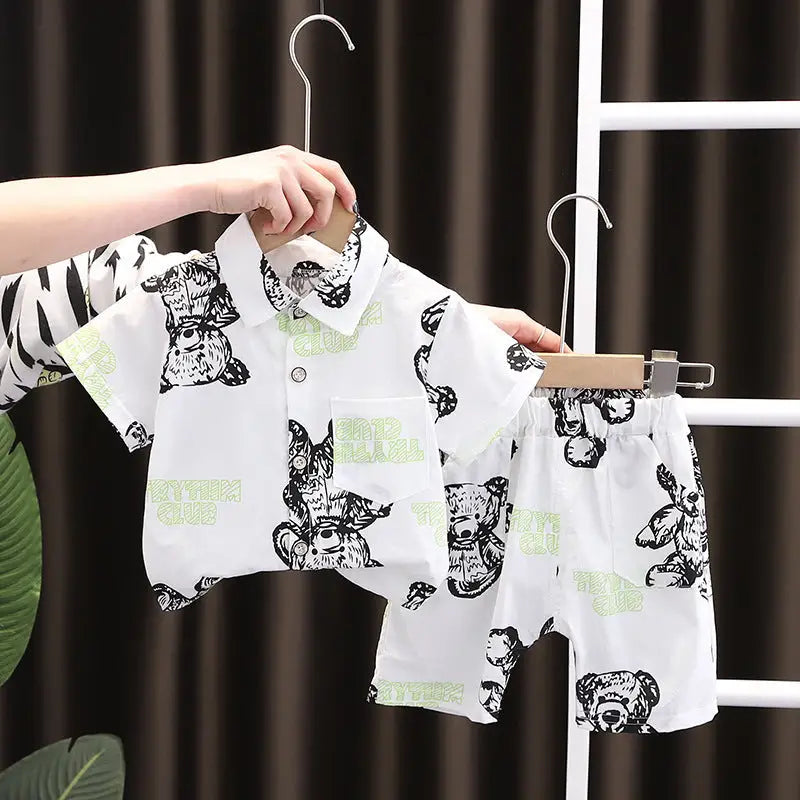Baby Lapel Short Sleeve Shirt Suit Kids Lightweight Children’s Clothing
