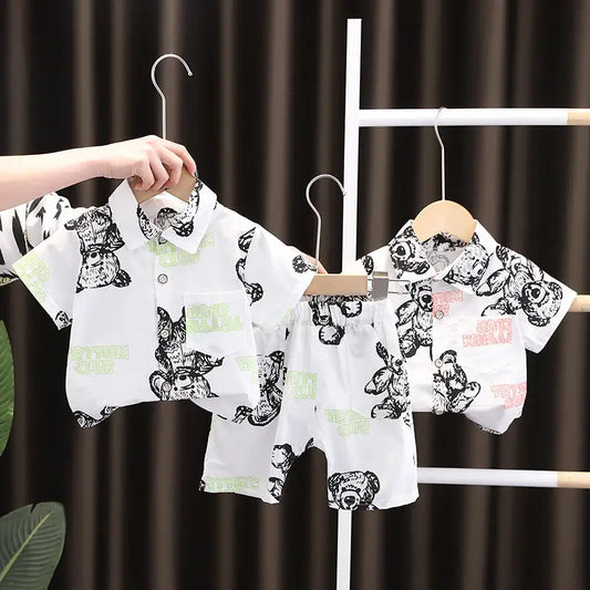 Baby Lapel Short Sleeve Shirt Suit Kids Lightweight Children’s Clothing
