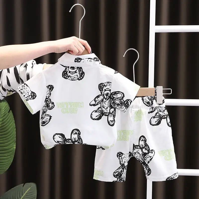 Baby Lapel Short Sleeve Shirt Suit Kids Lightweight Children’s Clothing