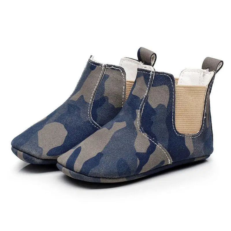 Baby Shoes Baby Xie Shoes Toddler Shoes Elastic PU Soft Shoes Children’s Shoes - Blue / 12
