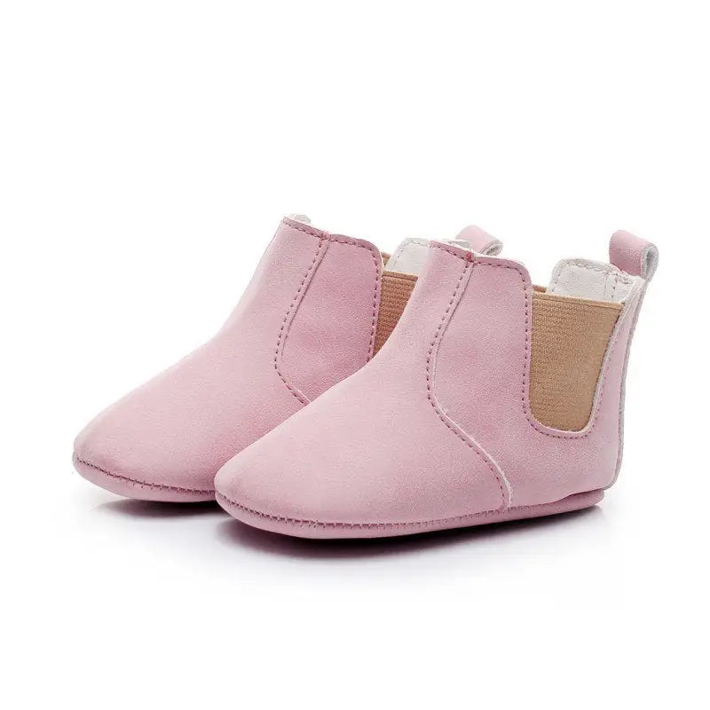 Baby Shoes Baby Xie Shoes Toddler Shoes Elastic PU Soft Shoes Children’s Shoes - Pink / 12
