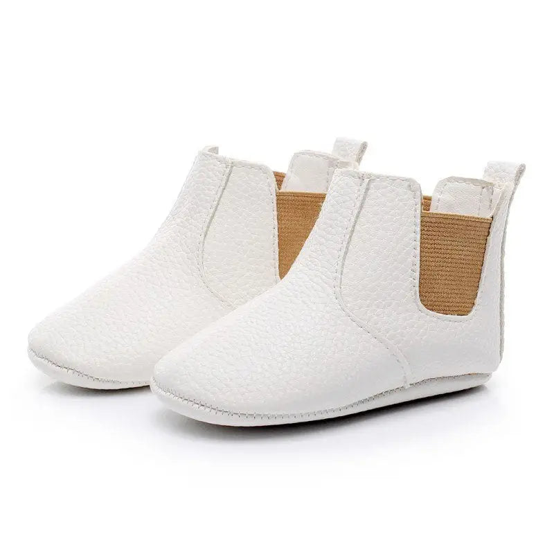Baby Shoes Baby Xie Shoes Toddler Shoes Elastic PU Soft Shoes Children’s Shoes - White / 13