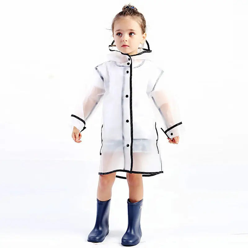 Baby Waterproof Raincoat Polyester Boys Girls Clothes Fashion Rainwear Kid Transparency Jacket Coat Rainwear Children