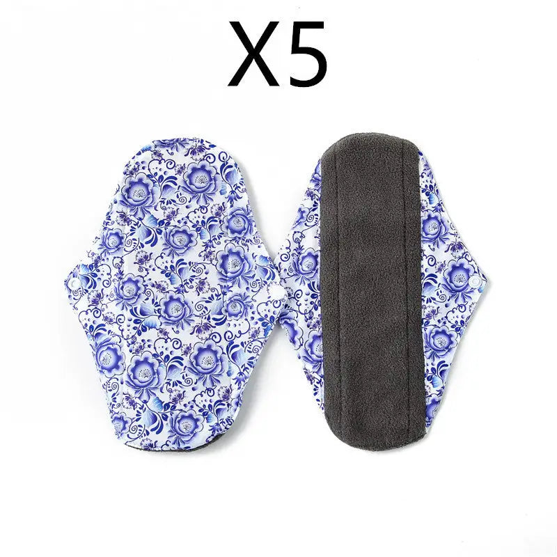 Bamboo Charcoal Sanitary Pads Menstrual Period Aunt Towel - A 5pcs / L