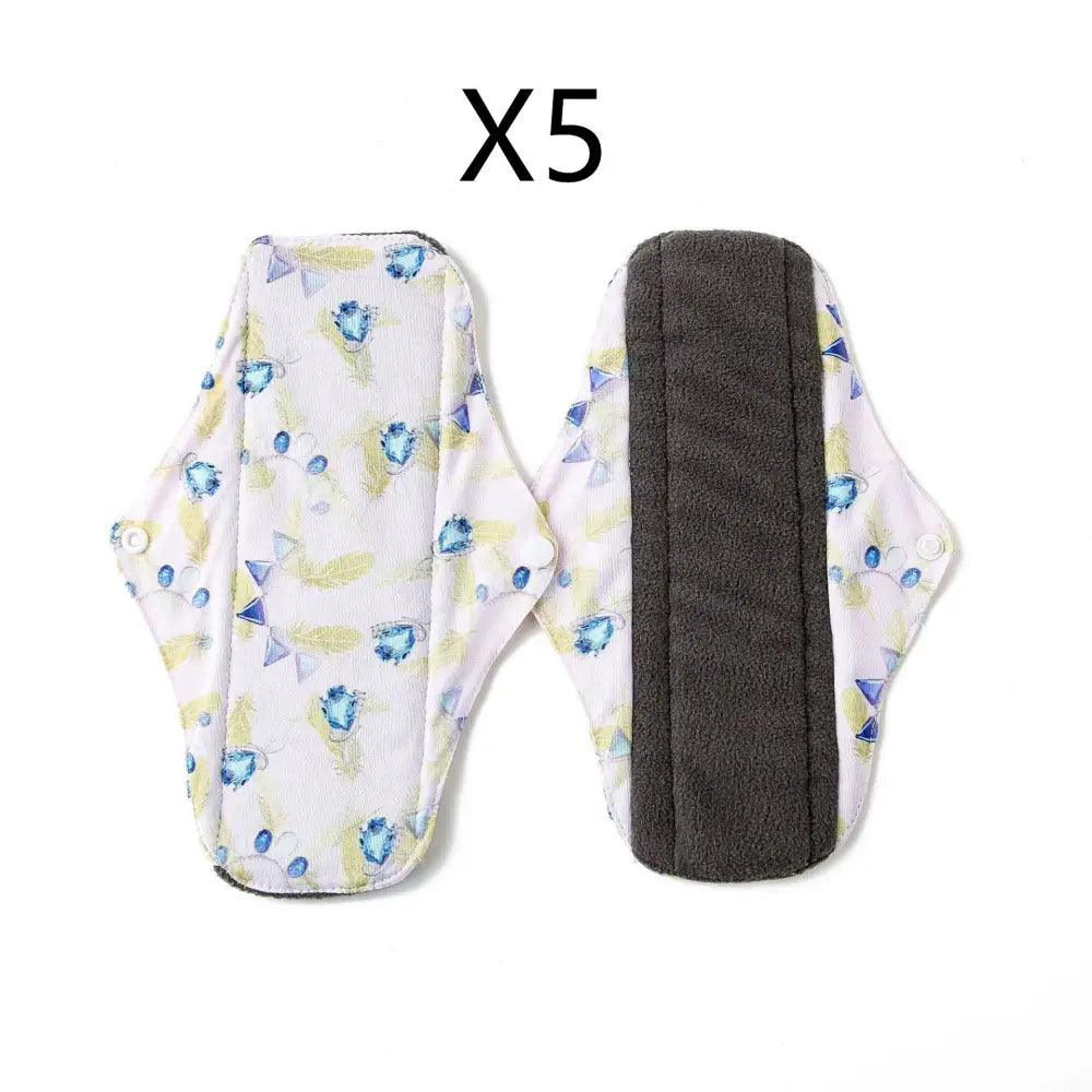 Bamboo Charcoal Sanitary Pads Menstrual Period Aunt Towel - D 5pcs / L