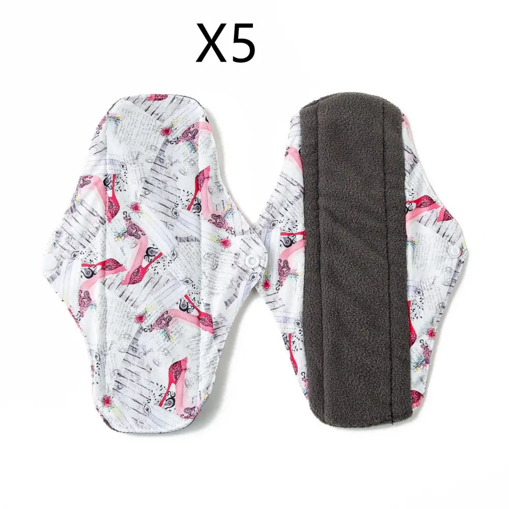 Bamboo Charcoal Sanitary Pads Menstrual Period Aunt Towel - J 5pcs / L