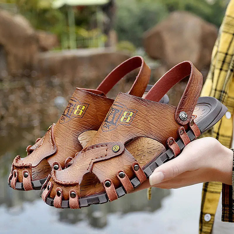 Baotou Sandals Men Casual Leather Sandals Men Beyond Trends Hub