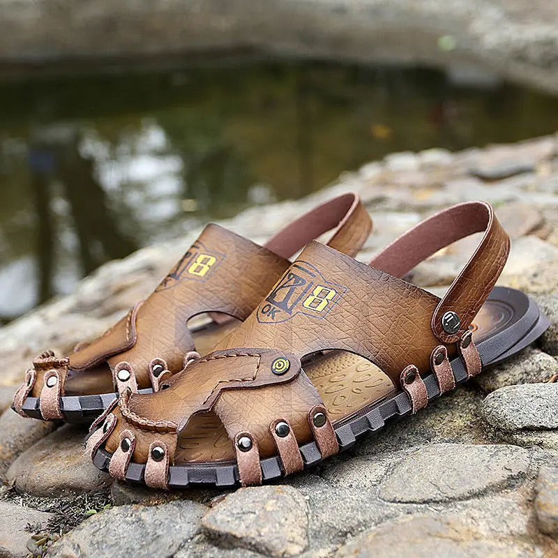 Baotou Sandals Men Casual Leather Sandals Men Beyond Trends Hub