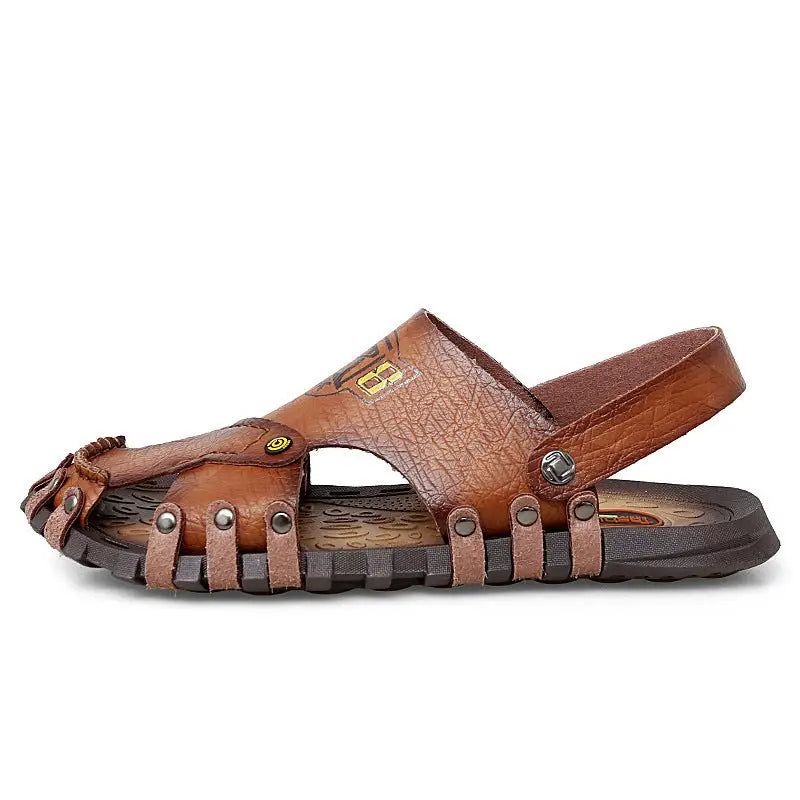 Baotou Sandals Men Casual Leather Sandals Men Beyond Trends Hub
