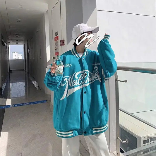 Baseball Uniform Jacket Loose Letters Men And Women Couple Jackets Beyond Trends Hub