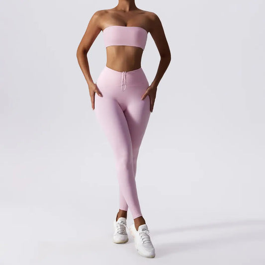 Basic Sports Nude Feel Skinny Yoga Clothes Suit For Women - Beyond Trends Hub 