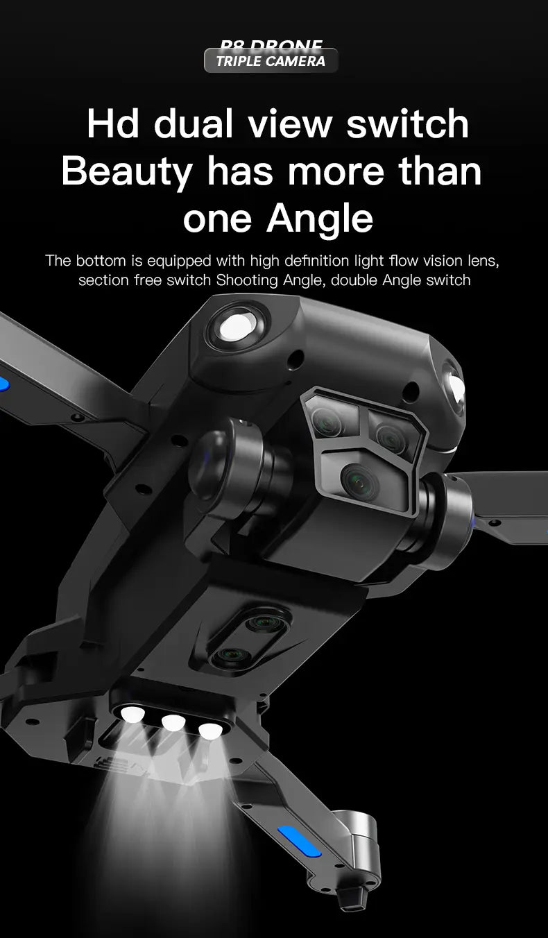 P8 Pro HD Aerial Photography Five Lens Obstacle Avoidance Drone Automatic Return GPS Quadcopter Remote Control Airplane