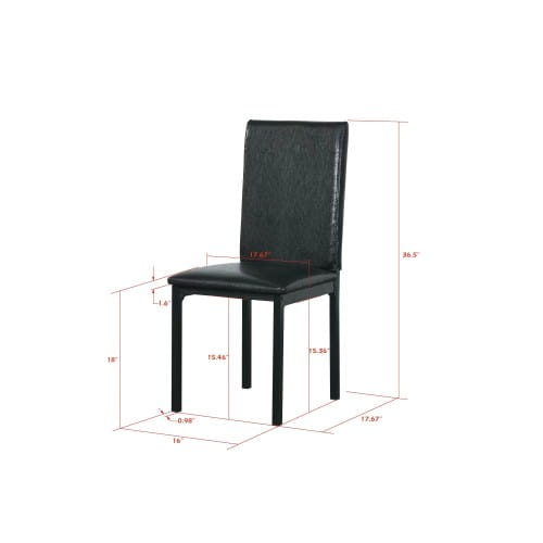 Furniture 5-piece Metal Dining Table And Chair Set With Imitation Marble Top