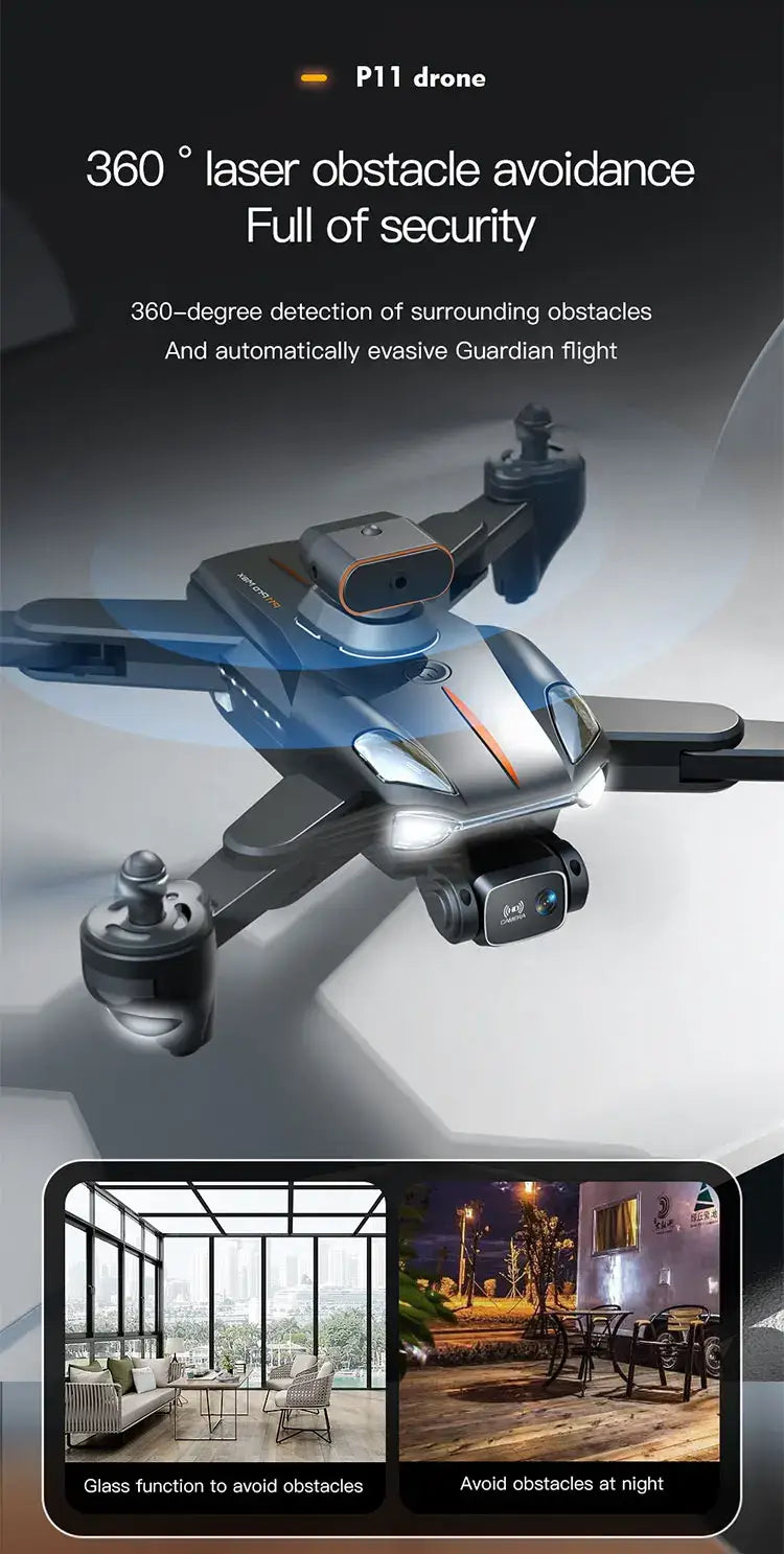 P11 Drone GPS Automatic Return 8K Aerial Photography UAV Four Sided Obstacle Avoidance Remote Control Toy