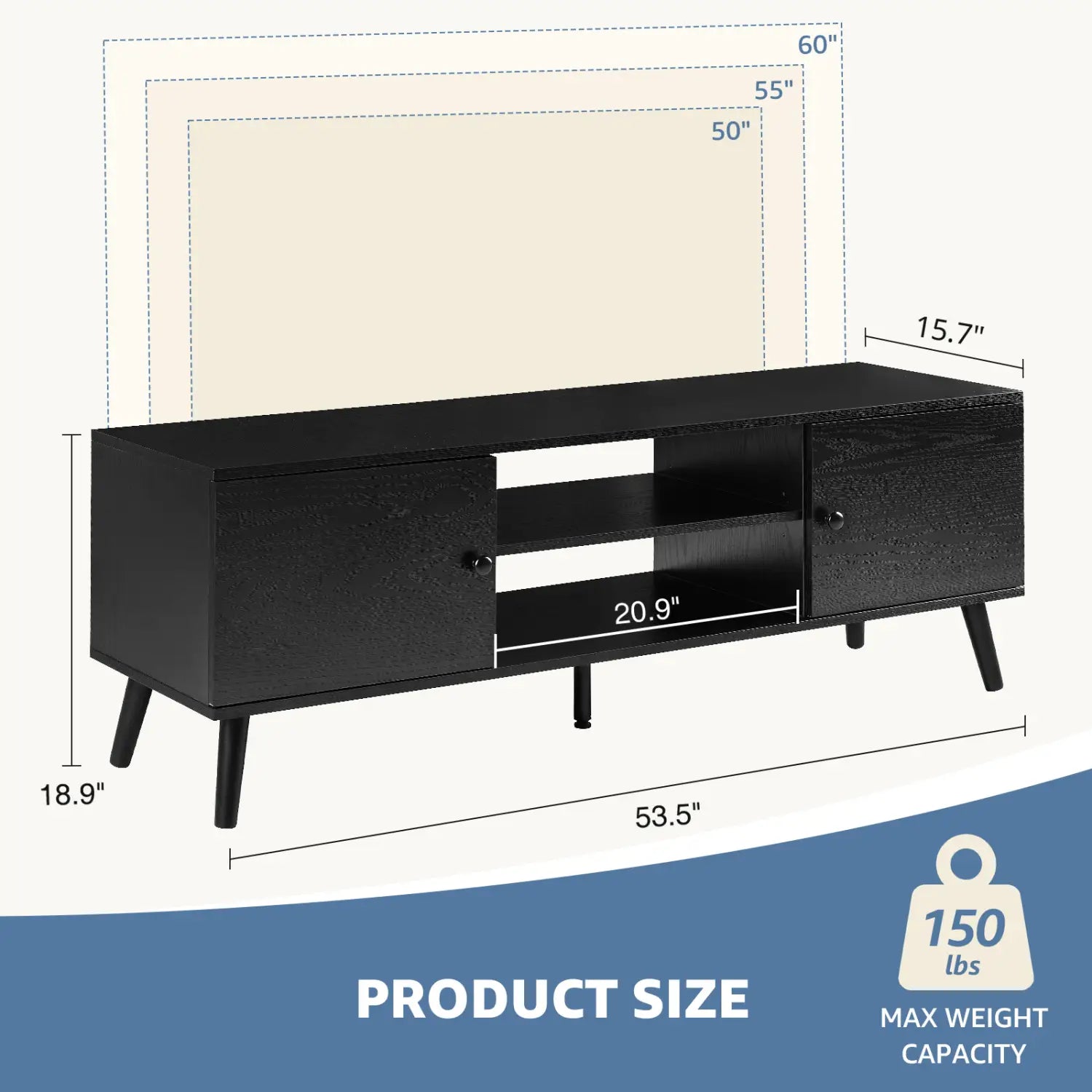 Panel TV Cabinet Can Store Black Cabinets