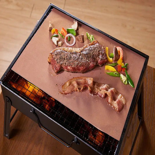 BBQ Grill Mat Copper Non-stick Barbecue Baking Liners Reusable Cooking Sheets PTFE Bakeware Sheet Easy Clean - Beyond Trends Hub 