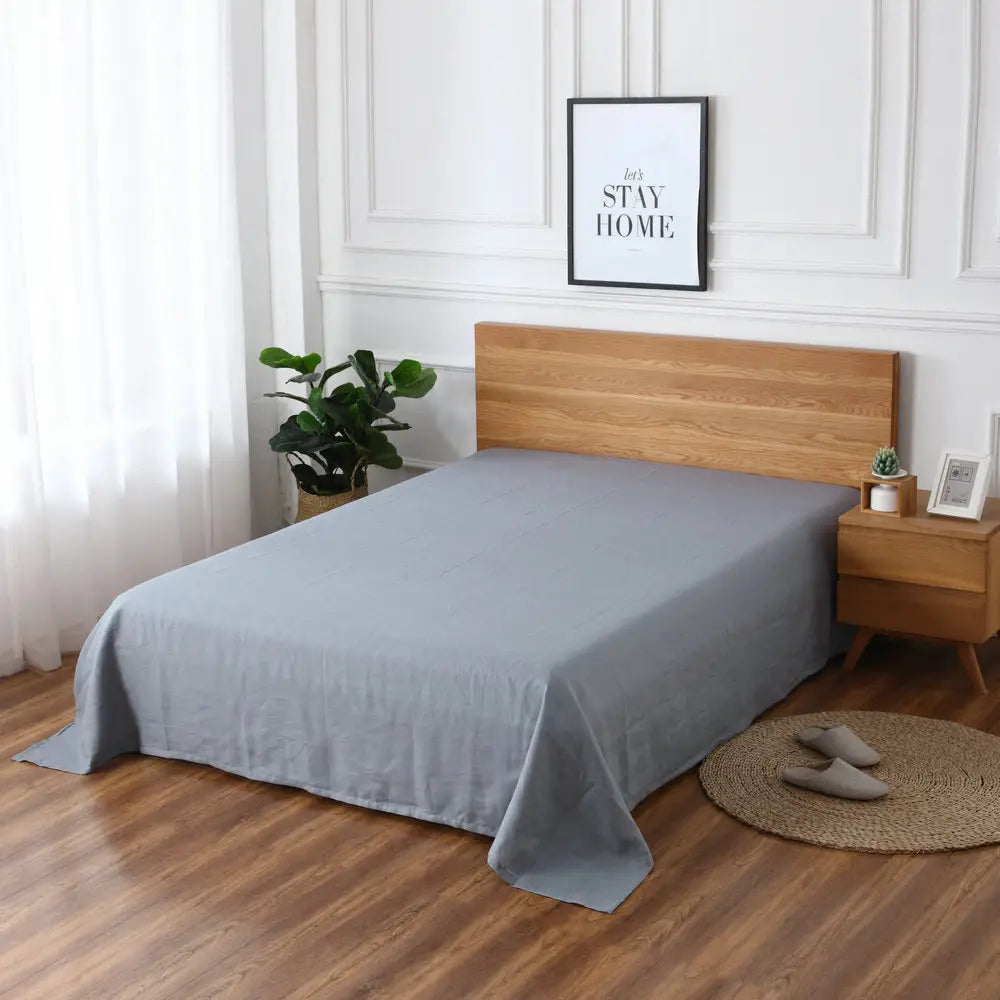 Gray bed sheet from the Pure Linen Sheets collection, showcasing premium softness and style.