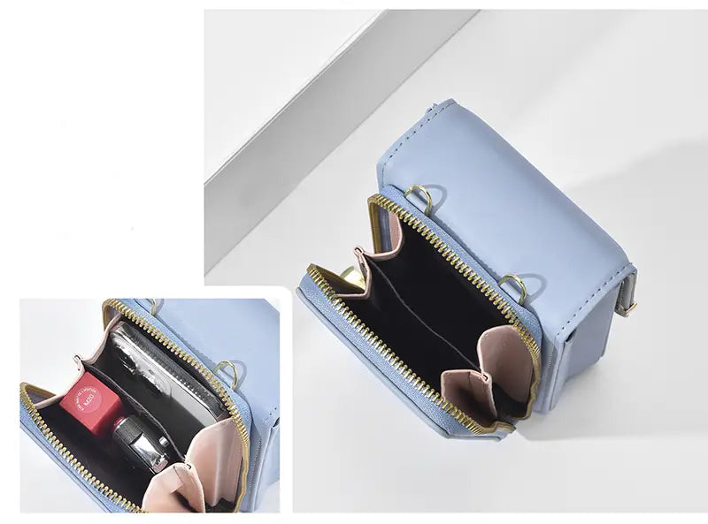 Flowers Embroidery Mobile Phone Bags For Women Ins Fashion Crossbody Shoulder Bag Ladies Long Wallet